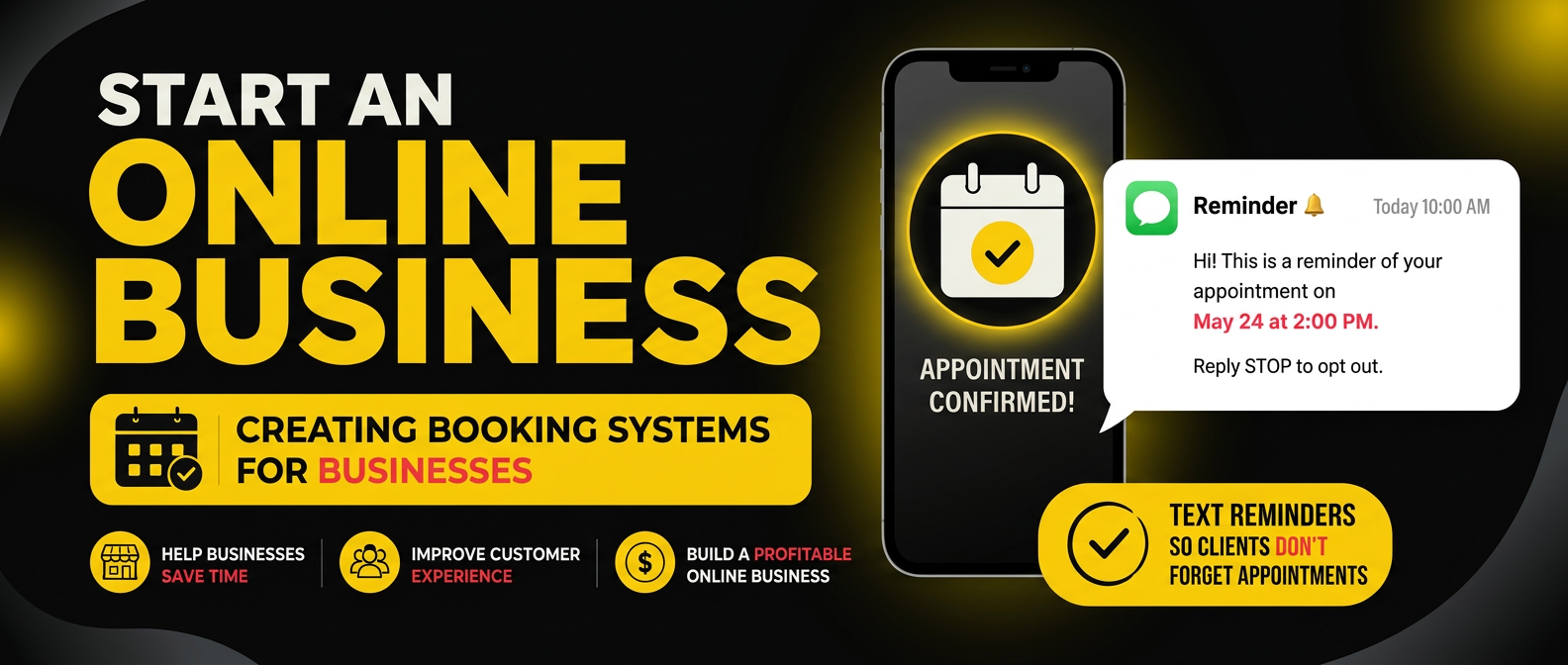 Start an online business — creating booking systems for businesses